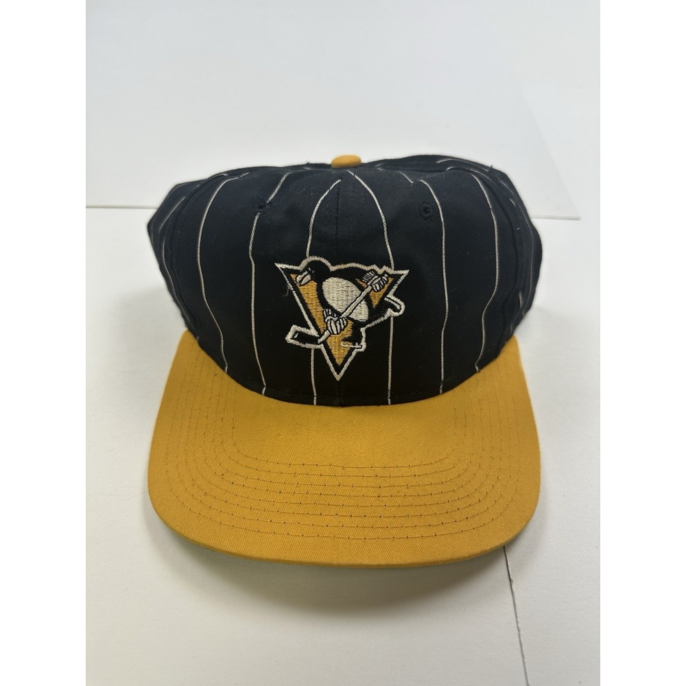 Vintage Pittsburgh Penguins Hat SnapBack NHL Starter Pinstripe Cap